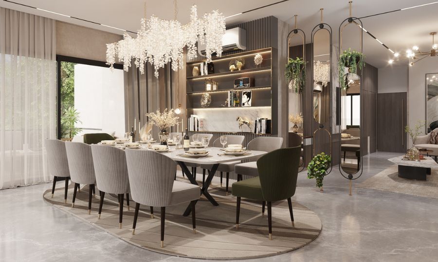 L&T Green Reserve — Dining Area, Golf Course-Facing Residence
